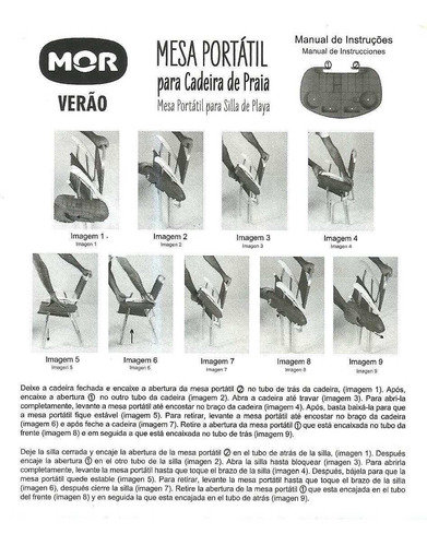 Mesa Portátil Para Cadeira Praia Porta Celular Copos Mor