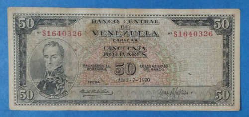 Billete De 50 Bs De 1970 S-7