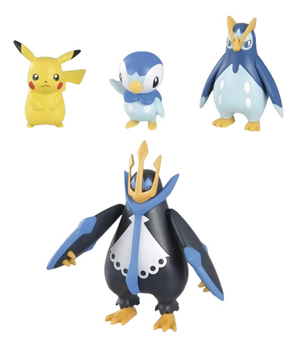 Pokemon Piplup, Prinplup & Empoleon +p Plamo Snap Kit Bandai