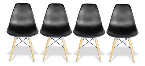 Set De 4 Sillas Eames Modernas Multicolor Original Bellair