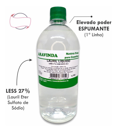 Lauril Liquido 1l - Materia Prima Para Cosmético E Higiene 