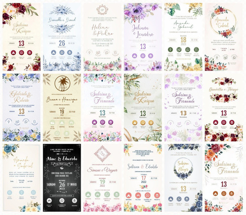 Convite Casamento Azul Serenity Digita Interativo Whats 3