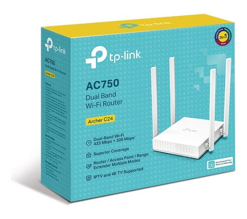 Router Wi-fi Doble Banda Tp Link Archer C24 Ac750