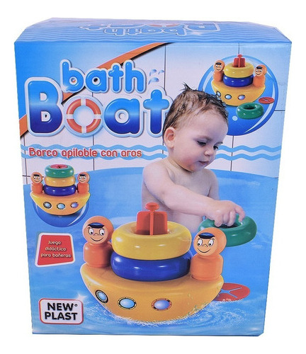 Juego Para Baño Didáctico Barco Torre Apilable New Plast 