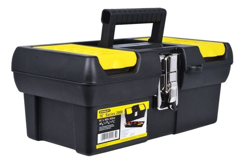 Caja de herramientas Stanley 16-013 de plástico 206mm x 403mm x 181mm negra y amarilla
