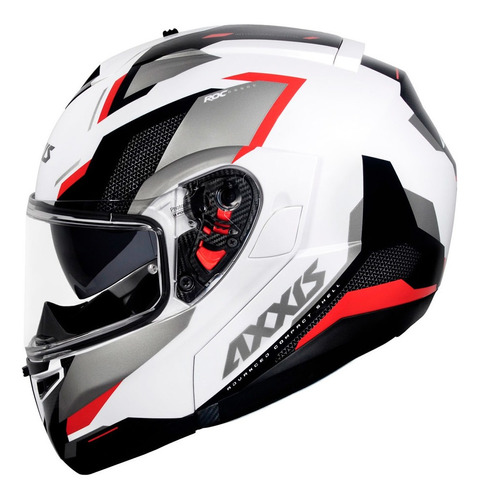 Capacete Axxis Roc Sv Drone White Com Viseira Solar