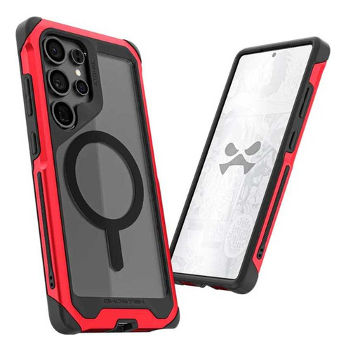 . Funda Ghostek Atomic Para Samsung S25 Ultra Roja Aluminio