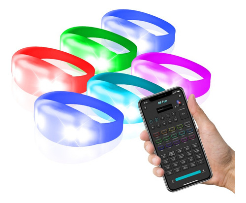 Pulseras Led Para Fiestas Con Control Remoto De La Aplicació