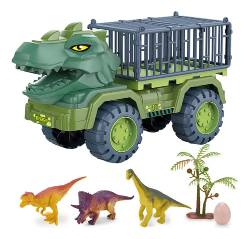 Camión Transportador Con Jaula De Dinosaurios