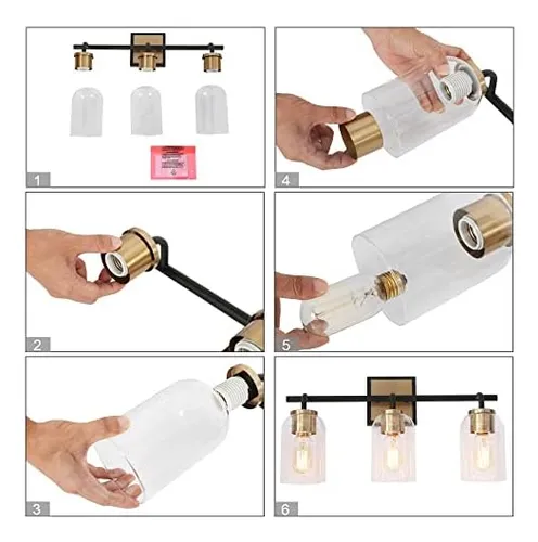 Zevni Lámpara De Tocador De Baño Con 3 Luces, Lámpara De Y X