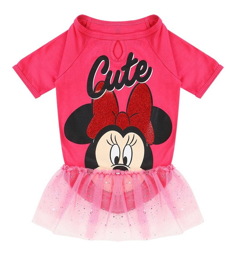 Camiseta Rosada Para Mascotas Disney, Minnie Mouse