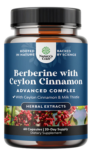 Natures Craft Berberina Complex 1200mg 120 Caps Sabor Sin Sabor