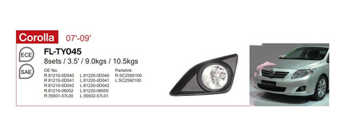 Kit De Neblineros Toyota Corolla 07-09 Esuse - Biocartuning