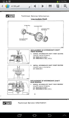 Manual Para Transmisión Automática Toyota Corolla A130-a131l (Usado)