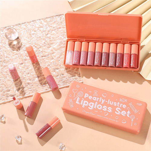 Caja De Regalo Lipgloss, Mate, Antiadherente, Esmaltada Dura