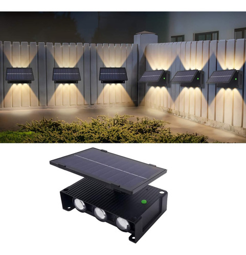 Imagen 1 de 6 de Lámpara Aplique De Pared Solar Tipo Lupa Para Exteriores