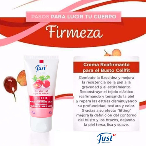 Imagen 7 de 7 de Crema Para Busto Reafirmante Tonificante Cellfit Swiss Just