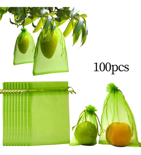 100 Uds Bolsas De Protección De Frutas Bolsas 13cm X 18cm