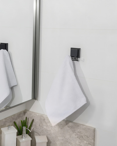 Kit de lavabo de baño Ventosa, negro mate, 03 piezas Future