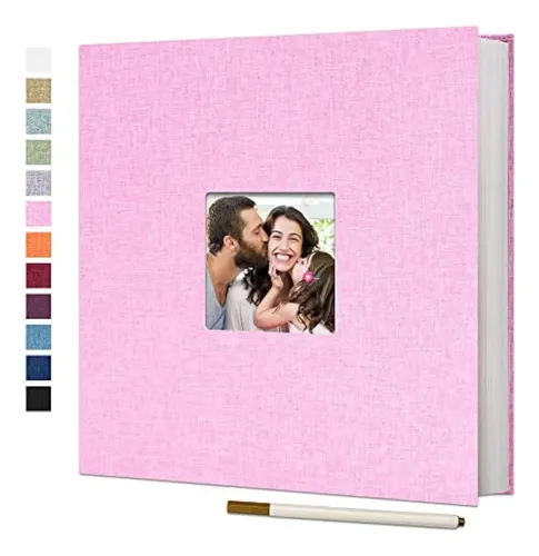 Álbum De Fotos 10x15 Cm – Cubierta De Lino, Capacidad 52 Fotos, Páginas Transparentes – Ideal Para Recuerdos Y Regalos