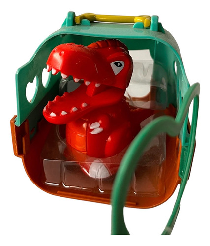 Dino & Go. Figura Dino Pull Con Rueditas En Su Jaula. Kreker