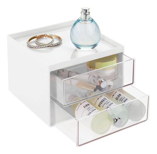 Mini Organizador Acrílico C/ 2 Cajones Para Cosmeticos Joyas