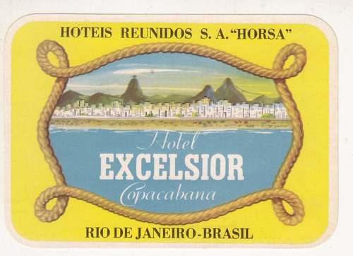 Brasil Luggage Antiguo Hotel Excelsior Rio Janeiro Vintage