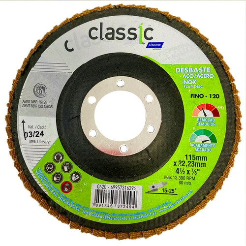 Disco Flap Norton Classic - 4.1/2  -120 - Kit C/10 Peca