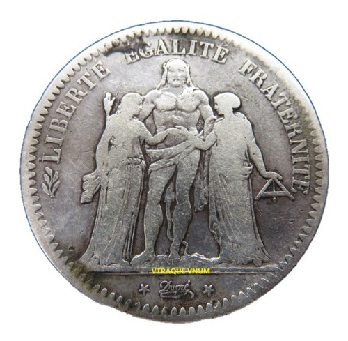 Moneda 5 Francos Hercules Francia 1848 Paris