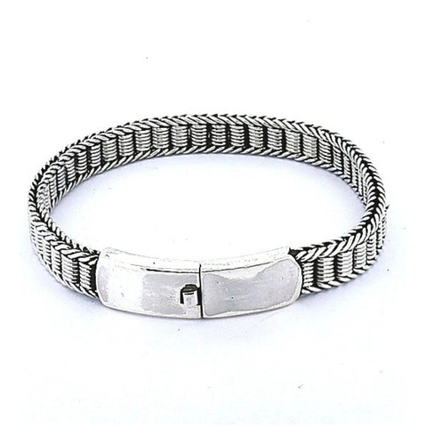 Pulsera Oxidada De Plata 28gr Y 20cm