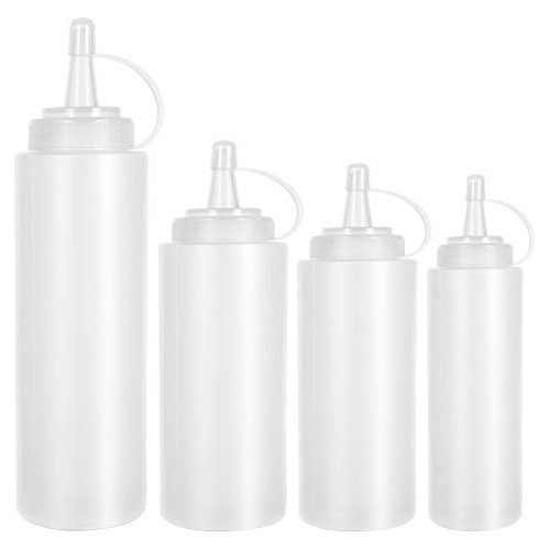 Botellas De Condimento De Plástico Motzu, 4 Paquetes -...