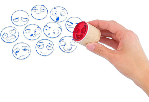 Timbres Maxi-sellos De Las 10 Emociones Akros Tinta Sin Tinta Exterior Café