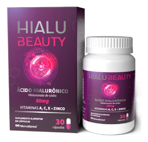 Ácido Hialurônico Hialu Beauty 30cáp Elasticidade Firmeza Sabor Sem sabor