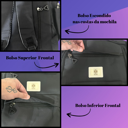 Mochila Feminina Impermeável Notebook Escolar Trabalho Bolsa Cor Verde-claro Desenho Do Tecido Lisa