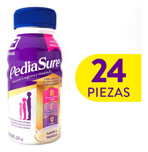 Pack X24 Bebidas Pediasure Sabor Vainilla 237ml C/u Abbott Vainilla
