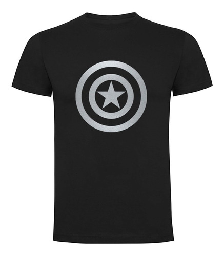 Polera Capitán América - Avengers Unisex Color Negro