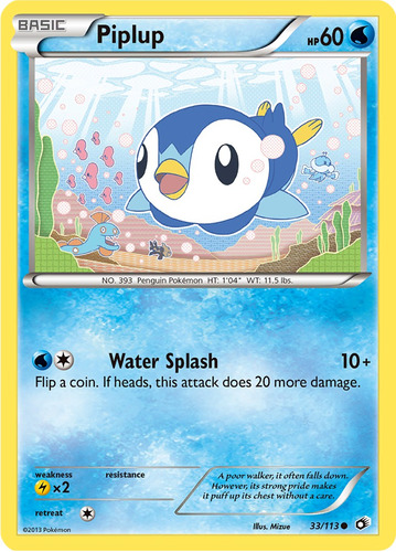 Cartas Pokemon Piplup 33/113 Legendary Treasures Ltr