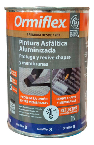 Pintura Asfáltica Aluminizada Ormiflex 8 - 1 Lt