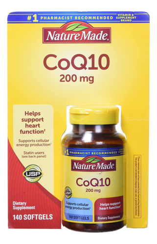 Nature Made Coq10 200 Mg Energía Celular 140 Softgels 