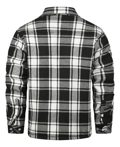 Chaqueta Tipo Camisa De Franela A Cuadros De Forro Polar Con