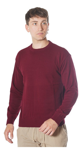 Sweater Tejido De Hilo Liso Decuello Redondo H113 R