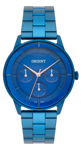 Relógio Orient Feminino Fassm001 D1dx Azul Multifunçao