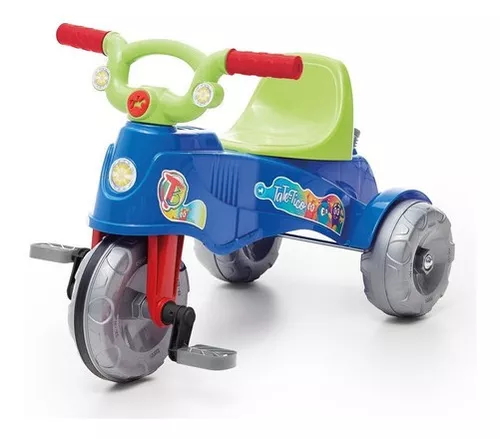 Triciclo Motoca Infantil Azul Bebê Menino Póto Som Cavalinho