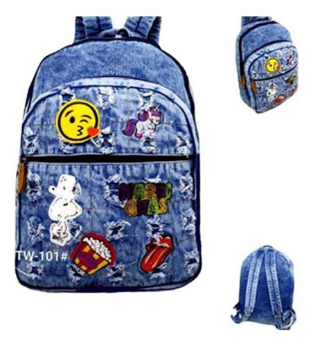 Mochila Escolar Grande Jeans Tw101