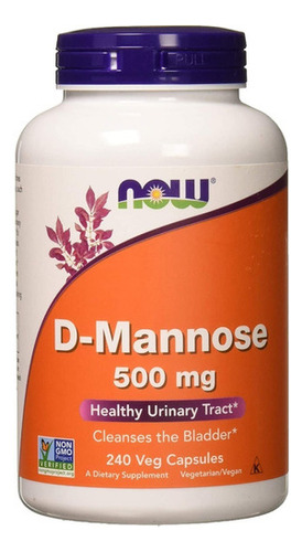 D Manosa 500 Mg Now Foods 240 Capsulas Vegetales