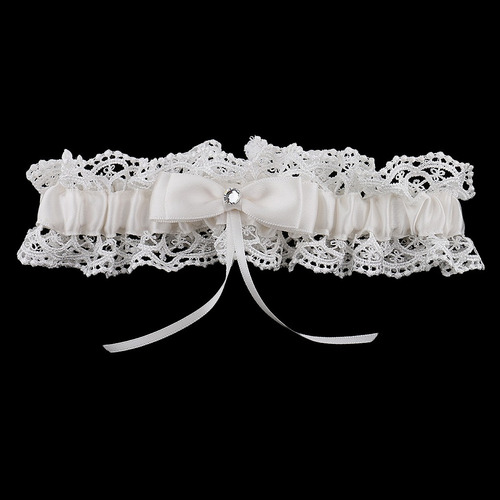 2 Piezas Liga De Encaje Floral Boda Novia Recuerdo Bowknot