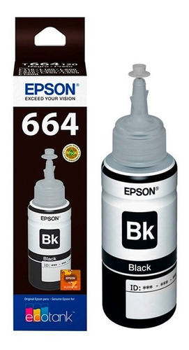 Botella Tinta Epson T664 Original Negro 70 Ml T664120