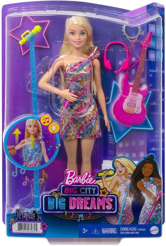 Set De Barbie Big City, Big Dreams Cantante Malibu Gyj23