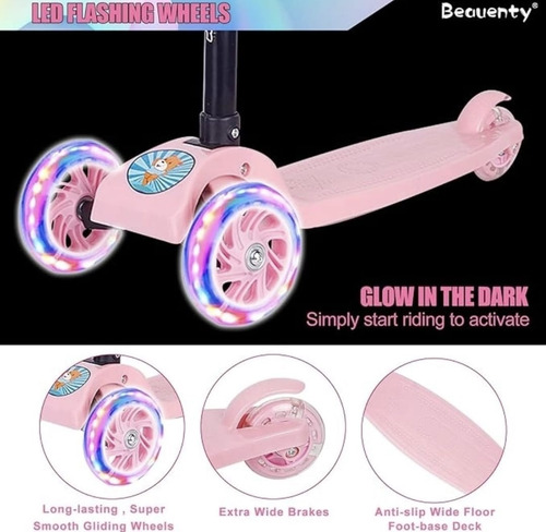 Scooter Patín Del Desmontable Luces Led Dos En Uno