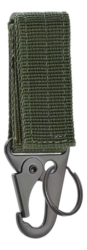 Llavero Mosqueton Táctico Militar Sist Molle Velcro Verde